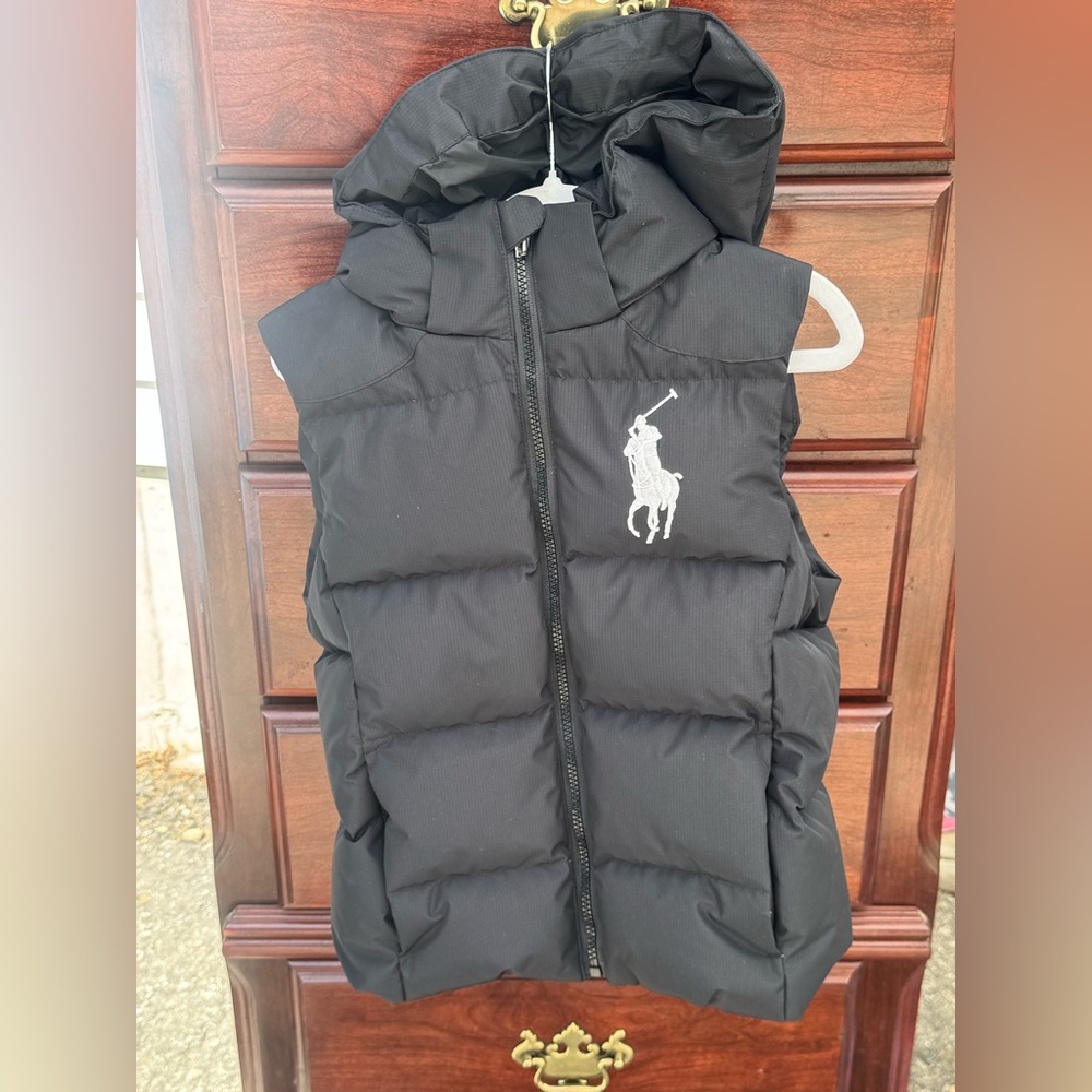 Ralph Lauren Kids Black Puffer Vest with Logo